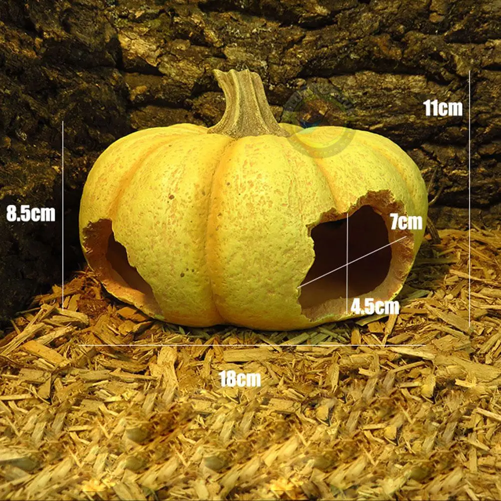 

TPFOCUS Pet Pumpkin Walnut Shell Shape Hiden Cave Decoration for Reptiles Snake Scorpion