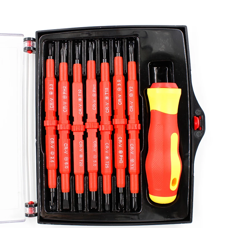 

14 IN 1 Magnetic Screwdriver Set Multi-Purpose Screw Driver For Family Commonly Used Tools Electrician tool insulated screwdrive