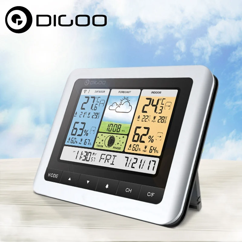 Digoo DG TH8888Pro Color Wireless Weather Station Home Thermometer USB