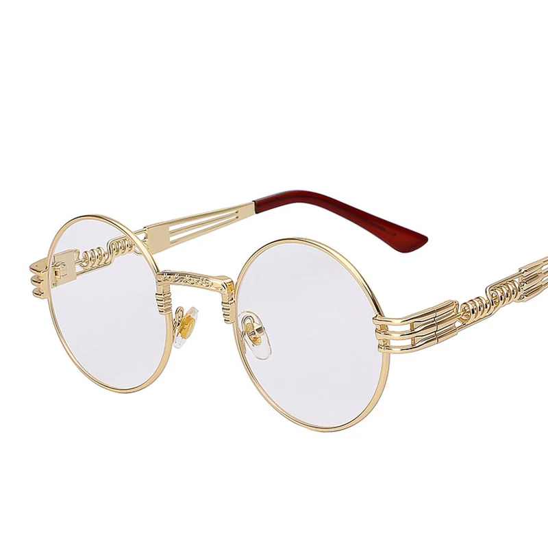 gold Pink Spiegel Gothic all Männer Black Blue Qualität Red Metall Runde Hohe Gold all sliver Uv400 Sonnenbrille gold Frauen gold Black Clear Shades Steampunk Marke Wrapeyeglasses Designer EW8qTUW1