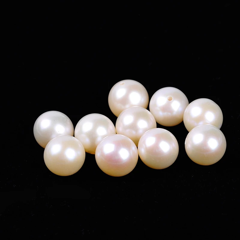 

1pc/lot AAA high quality 8mm round white natural fresh water pearl beads hlaf drilled DIY jewelry making for necklace & bracelet