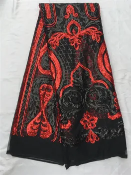 

Newest embroidery chemical guipure African lace fabric cheap price french net lace fabric with sequins