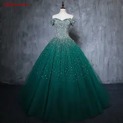 2018 бальное платье Длинные Зеленые Бальные платья 15 сладкий 16 пышные бальные платья для выпускного вечера 15 лет
