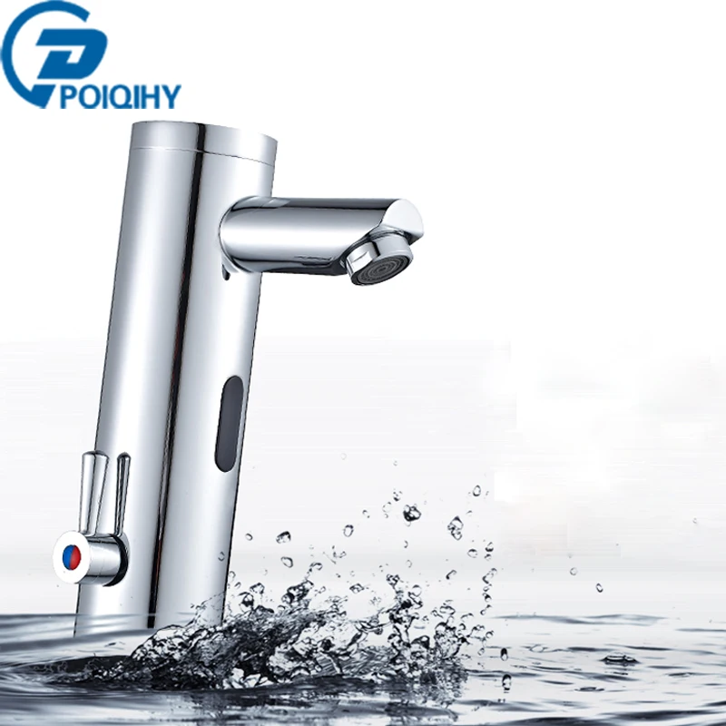 

Chrome Automatic Hand Touch Tap Hot Cold Mixer Battery Power Free Sensor Faucet Bathroom Sink Hot Cold Mixer
