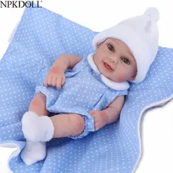 NPKDOLL мини Reborn Baby Doll 10 дюймов реалистичные реальные для девочек подарок на день рождения для мальчиков прекрасные игрушки полный винил 25 см