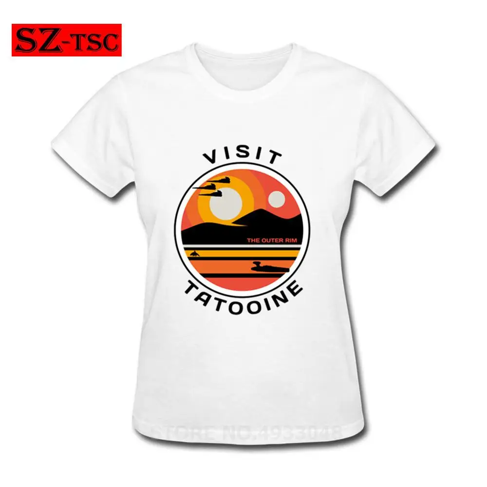 

Visit Tatooine T-Shirt Round Collar Cotton Star Women Wars Tshirt Retro Mos Eisley Cantina Tatooine T Shirts Urban Brand Tees