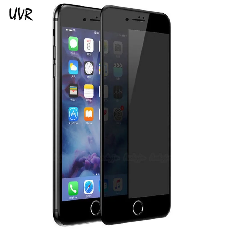 

UVR Privacy Anti Spy Tempered Glass For Apple iPhone X 8 Plus Tempered Glass Anti-spy Screen Protector for iPhone 7 6 6S Plus