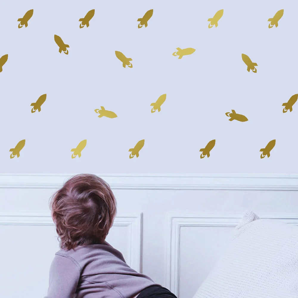 Cartoon Spaceship Wall Sticker For Kids Room Home Decor Living Room