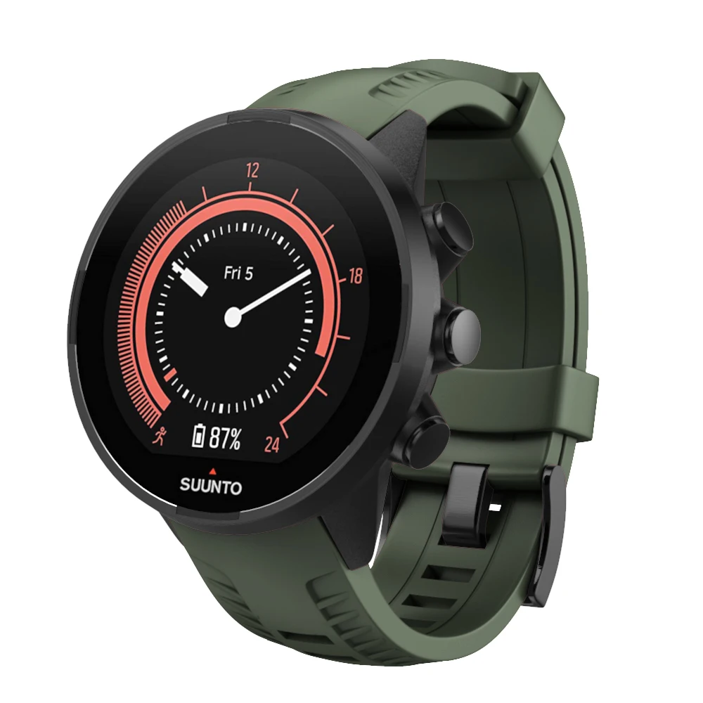 Для Suunto 9/Suunto 9 Brao открытый силиконовый ремешок для часов Ремешок с черной пряжкой быстросъемная резиновая Замена для Suunto 9/9 Brao