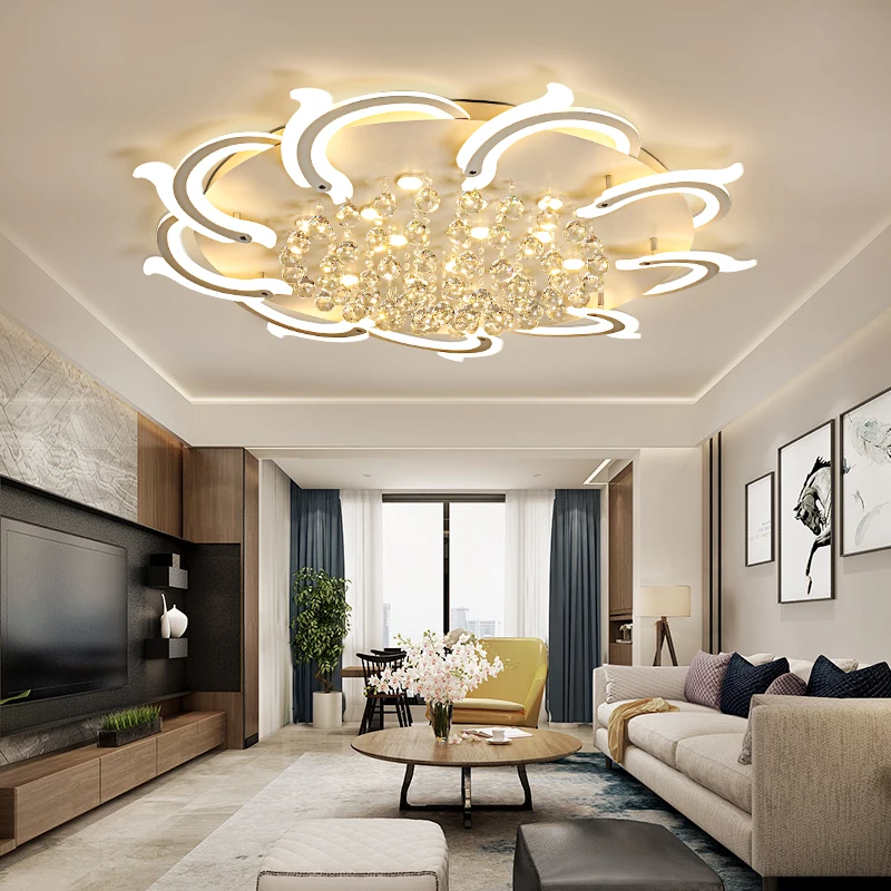 

Modern Led Ceiling Lights For Living Room Bedroom Study Room Crystal lustre plafonnier Home Deco Ceiling Lamp avize
