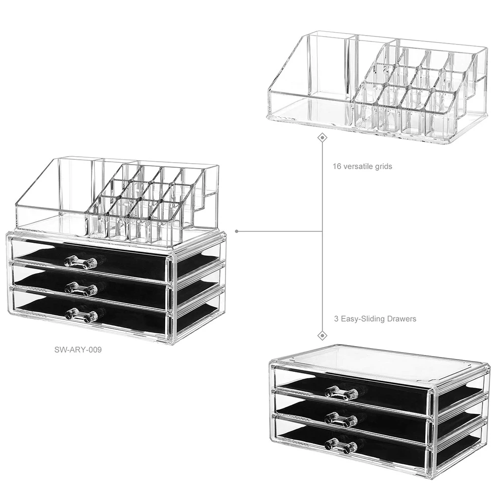 Multiple Tiers Makeup Brush Cosmetics Storage Rack Drawer Container Organizer box Multiple Tiers Makeup Brush Cosmetics Storage Rack Drawer Container Organizer box