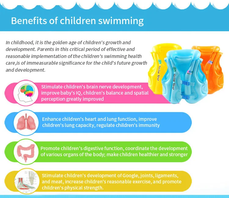 Спасательный жилет для детей, надувной жилет для плавания, спасательный жилет для обучения плаванию, кольцо для От 3 до 6 лет
