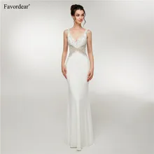 Favordear Быстрая реальные фотографии Vestido De Noiva Формальные Для женщин линии Простой Пляж свадебное платье Сексуальная спинки V шеи