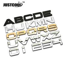 Etiqueta do carro letra número alfabeto 3d arco cromo emblema emblema 3cm metal 3 cores acessórios do carro da motocicleta decoração