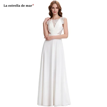 

robe de mariee 2020 new lace chiffon A Line to ivory beach boho wedding dresses long abiti da sposa gelinlik plus size bridal