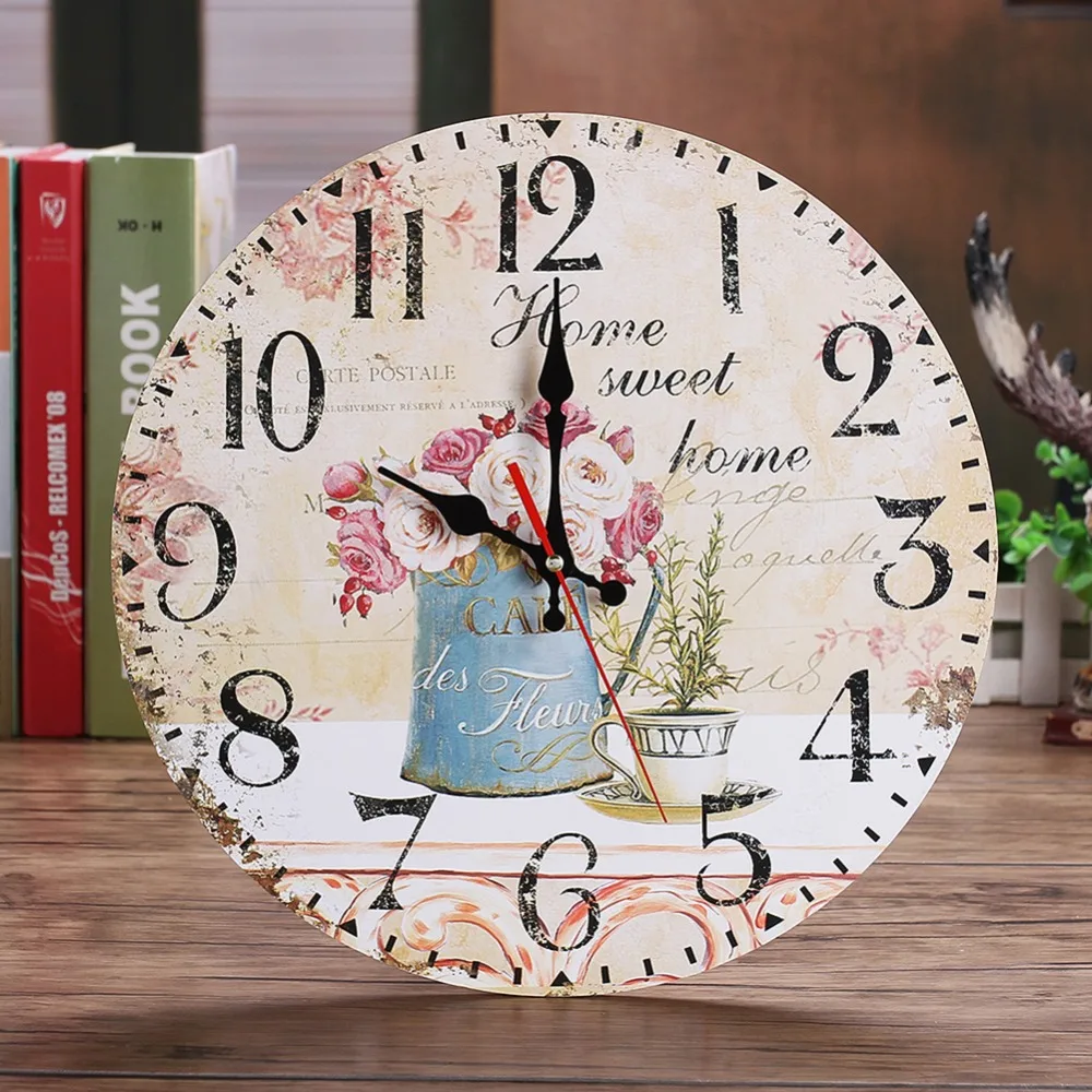 DIY Large Wall Clock Modern Design Vintage Wall Clocks Wood Silent Wall Watches Kids Home Decor
