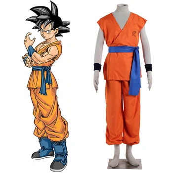 

Anime Dragon Ball Z Goku Super Saiyan God Super Saiyan Kakarotto Cosplay Costume Trademark Time Patroller Training Uniform