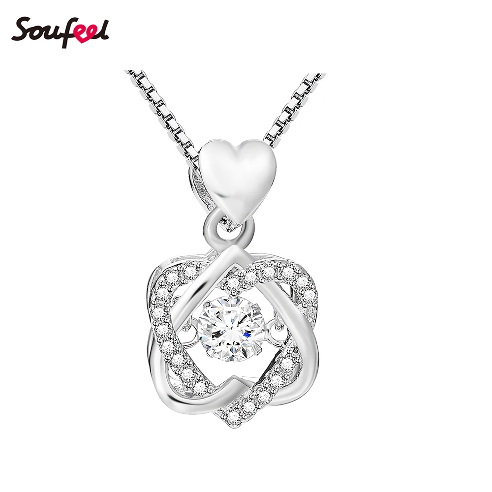 

SOUFEEL Women's Chain Necklace Dancing Stone Bohemian Cross Crystal Necklace Marvel on the Neck Gift for Her