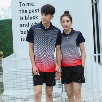 

Adsmoney Tennis suits training golf clothes + Shorts Badminton Polo Collar Shirts Team Table Tennis Shorts badminton jersey
