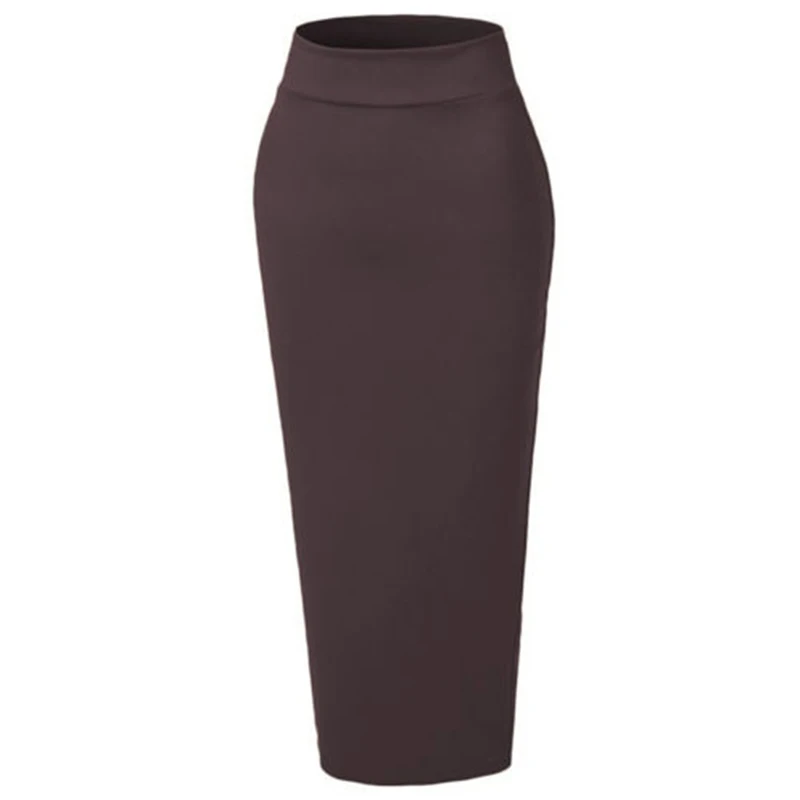 Мусульманская Плотная юбка XL 2XL Дамская облегающая тонкая черная/белая кофе темно-Красная Высокая талия стрейч длинная Макси Женская юбка-карандаш