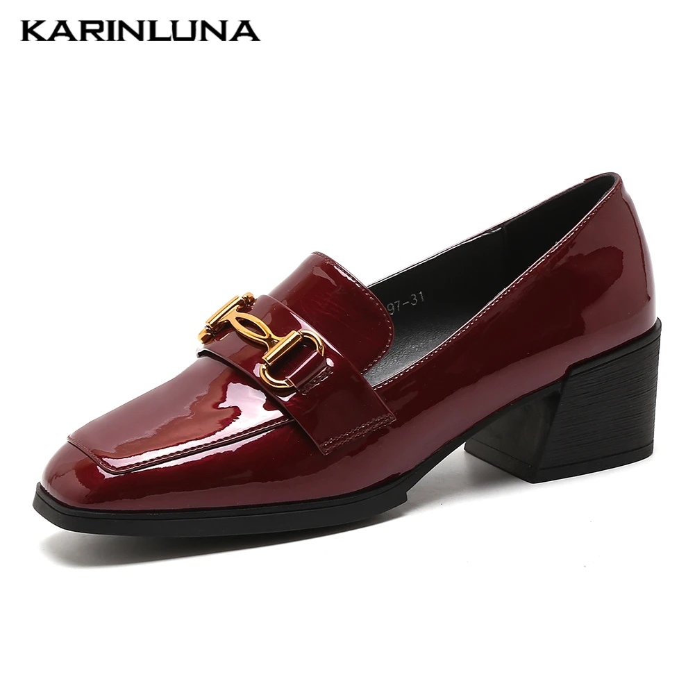 

top quality pigskin leather summer pumps women shoes woman slip on chunky heels INS hot office lady pumps woman shoes