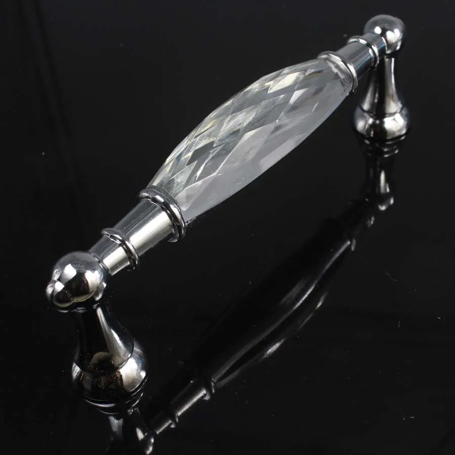 128mm fashion deluxe clear crystal villadom furniture handle shiny