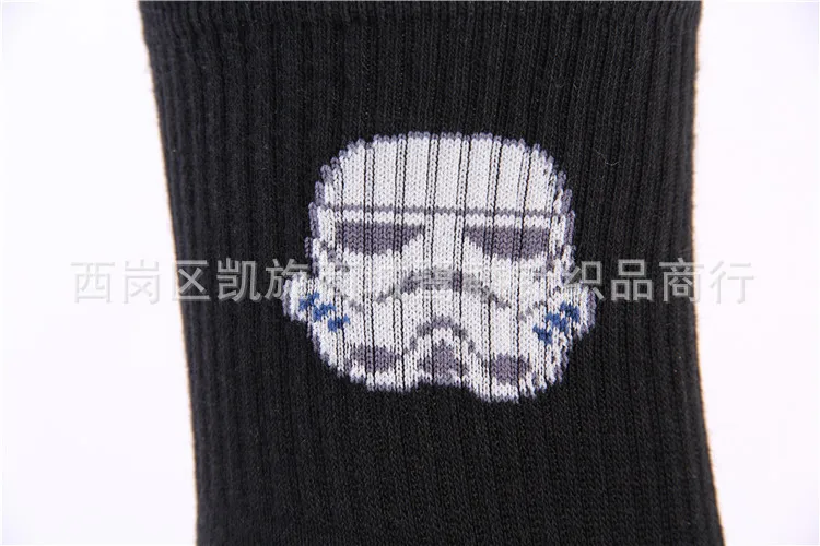 Плёнки Star Wars полосатые носки Штурмовик Рыцарь Джедай Повседневная Уличная мода для мужчин's демисезонный Комфорт черный хлопок экипажа