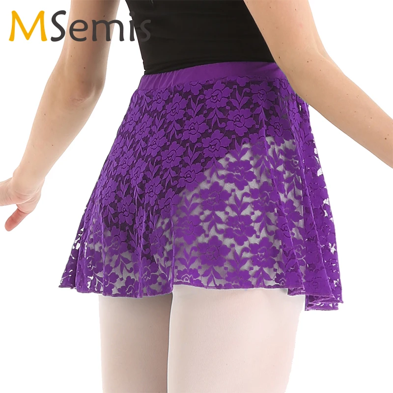 

Women Ballet skirt Practice ballerina High Waist with Elastic Waistband Adult Ballet Dance Lace Skirt Dance Stage Performance