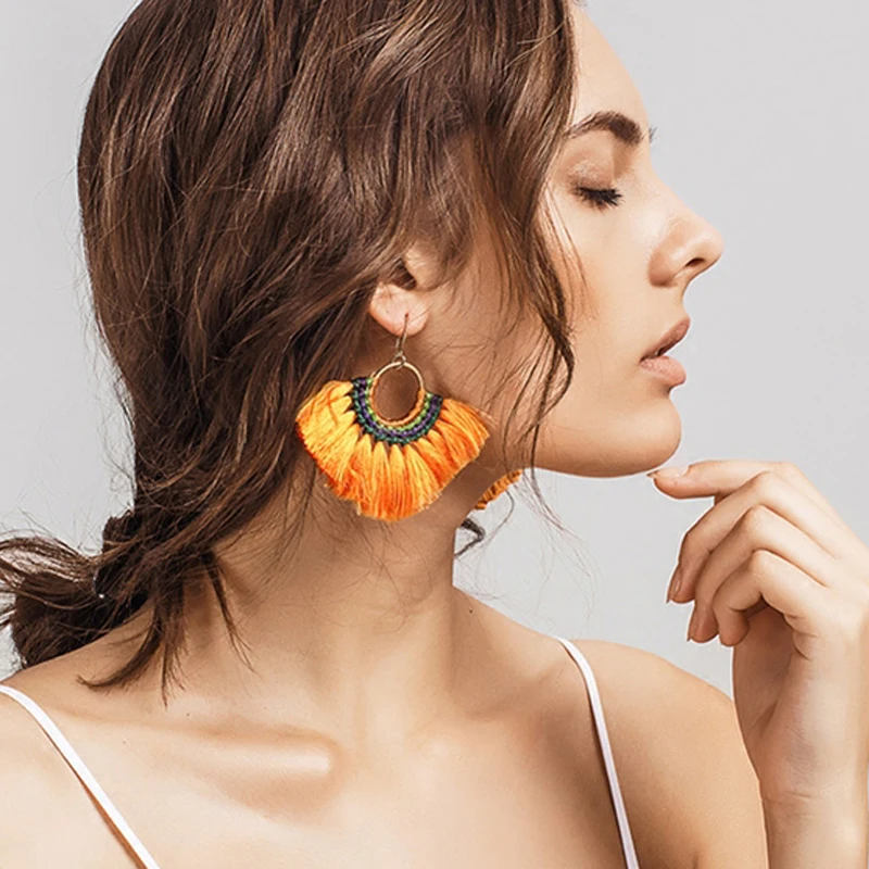 Формул кисточкой Серьги Для женщин jewelry Аксессуары тканые хлопок линии
