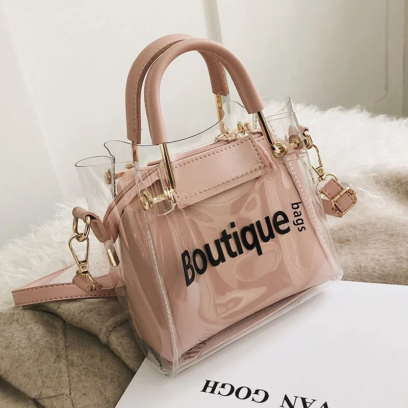 

Candy Color Transparent Letter Print Ladies Female Messenger Bags Handbags Sac A Main Femme Jelly Bag Purses and Handbags New