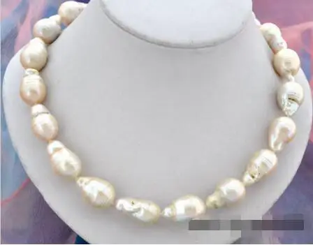 

Free Shipping >> 18" 25mm baroque baby pink reborn keshi pearl necklace