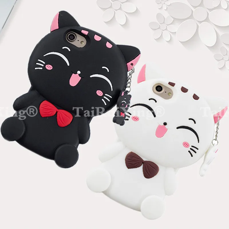 3D Fashion Cartoon Fortune Cat Phone Silicone soft Case Cover For Samsung Galaxy SM-J7 Prime sm-j7prime on7 2016 Cases Gel Shell |