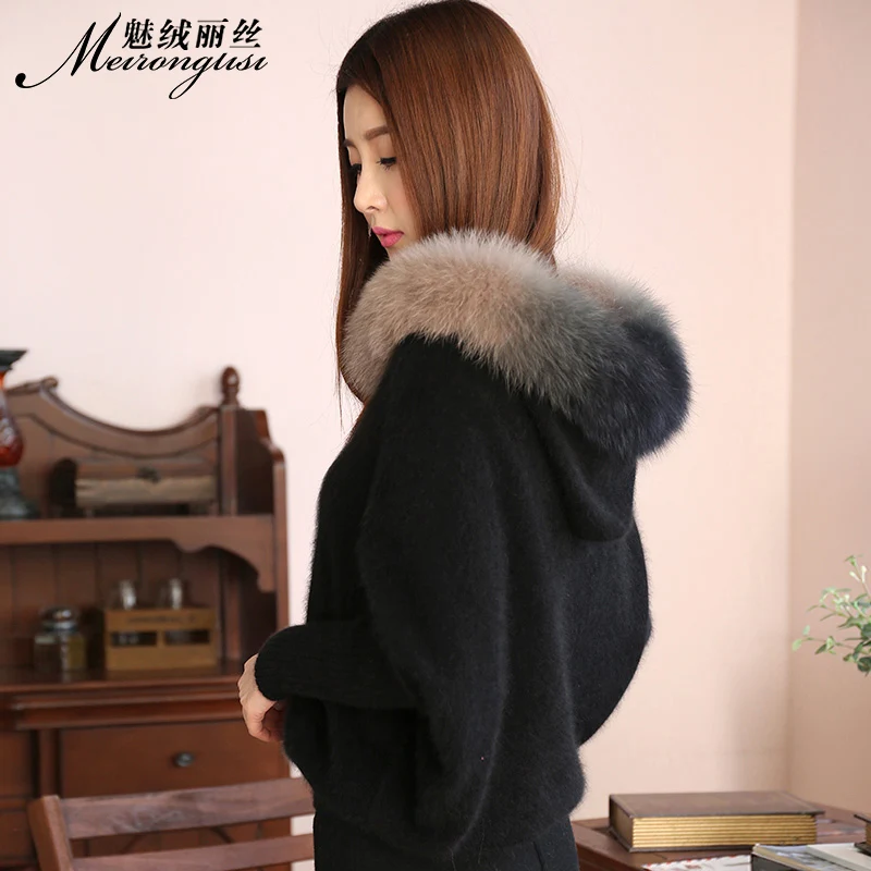 Весенне-осеннее женское кашемировое пальто короткое бианфушаньское Свободное пальто из лисьего меха женская норка