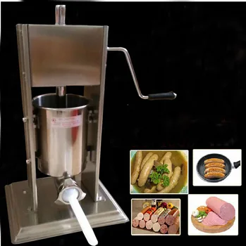

Free shipping Hot sale 3L-15L Manual Stainless steel Sausage Machine Sausage Stuffer/Filler