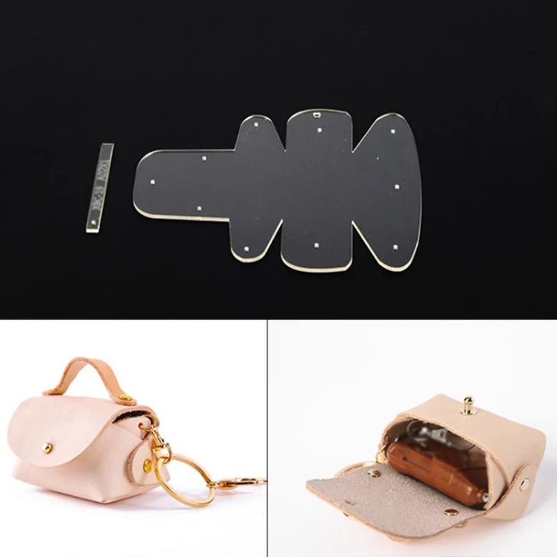 

DIY Coin Bag Handbag Wallet Pattern Stencil Template Acrylic Leather Craft