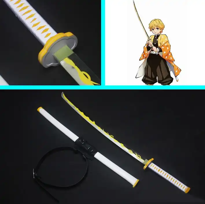 Kimetsu No Yaiba Zenitsu Agatsuma Nichirin Blade Cosplay Replica Sword Prop Costume Props Aliexpress