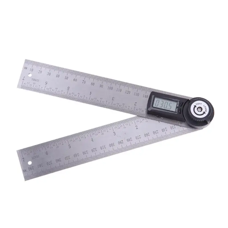 

2 in 1 200mm/300mm Stainless Steel Digital Angle Ruler Protractor Level Measuring Tool Electronic Metal Digital Straight Rulers