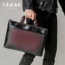 TERSE новая сумка из натуральной коровьей кожи портфель для мужчин Роскошная большая Вместительная деловая сумка для ноутбука с индивидуальным логотипом горячая распродажа