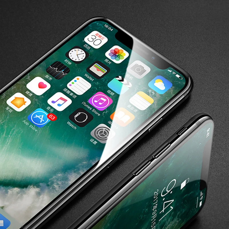 Защитная плёнка для экрана iPhone X XR XS Max закаленное стекло защита 5 5C 6 7 8 Plus полное