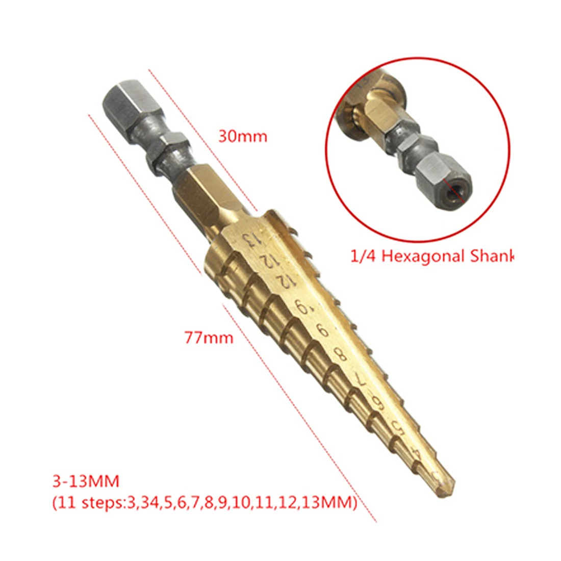 

1pcs 3-13mm HSS Titanium Coated Stepped Drill Power Tools Carbide Drill Mini Drill Bit Drill Bit Set