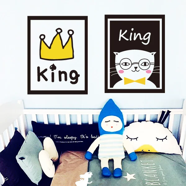 Frame Wall Stickers Wall Sticker Cat Imperial Crown Wall Decal Diy