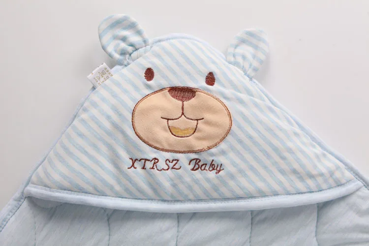Милый детский спальный мешок в форме медведя; одеяло для осени и весны; мягкое удобное хлопковое детское одеяло для пеленания; 85*85 см; спальные мешки