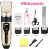 Precio Especial Recortador de pelo eléctrico para perros máquina de corte de pelo recargable de bajo ruido, kit de tijeras para gato, removedor de pelo para mascotas, cortador para aseo yGz36l7X