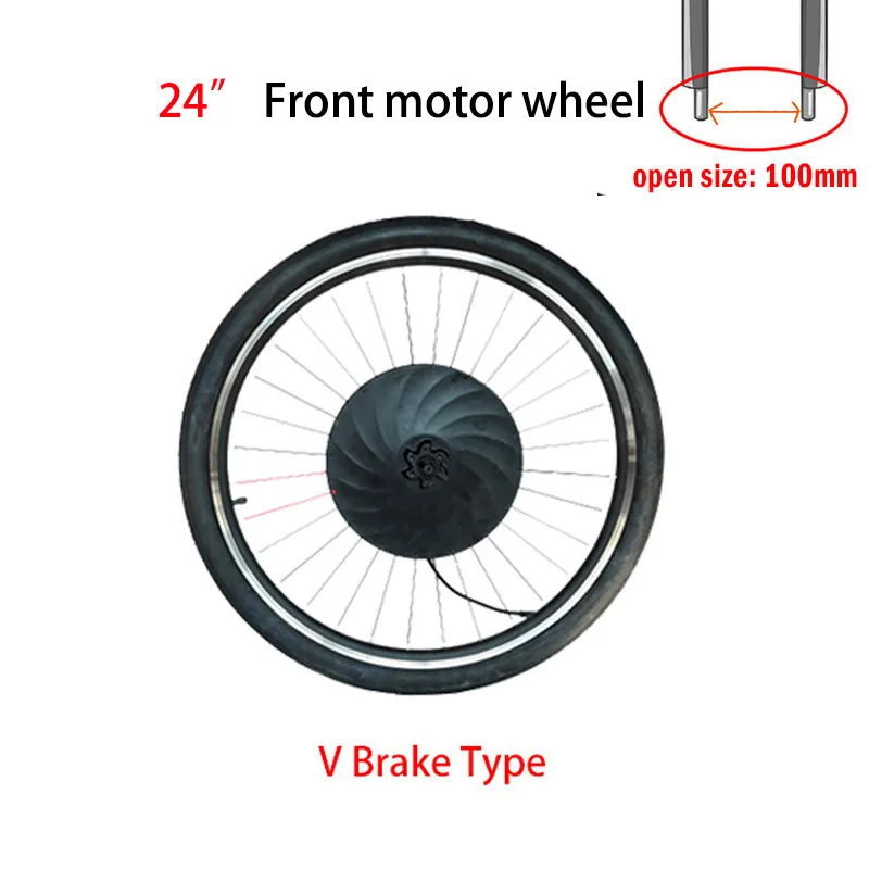 Набор для переоборудования электрического велосипеда 36 В, высокомощное моторное колесо для электрического велосипеда, комплект 2" 24" 2" 27,5" 700C 2", колесный двигатель - Цвет: 24vbrake