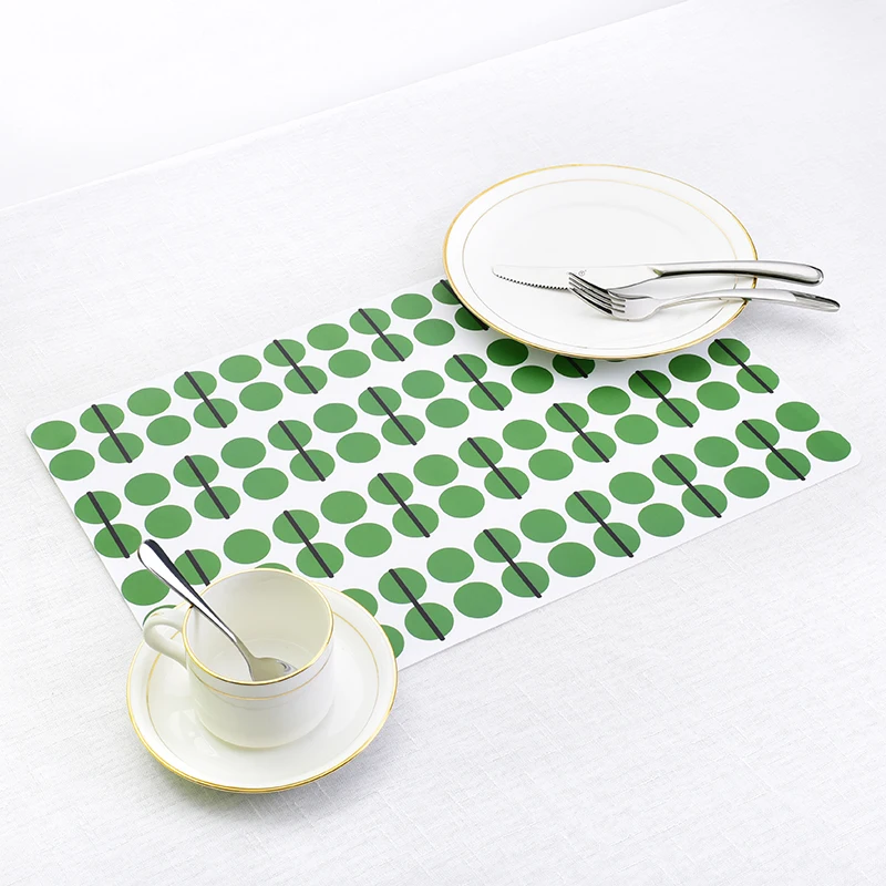 New PVC Placemat Dining Table Mat Plate Pads Home Decor Mat Colorful Flowers Fringe Pattern