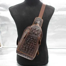 Мужская сумка-мессенджер из натуральной кожи с одной спинкой через плечо, сумка-мессенджер из крокодиловой кожи для путешествий, рюкзак на груди, высокое качество