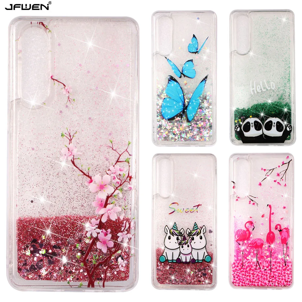 JFWEN Liquid Glitter Silicone Phone Cases For Huawei P30 Pro Case Cute