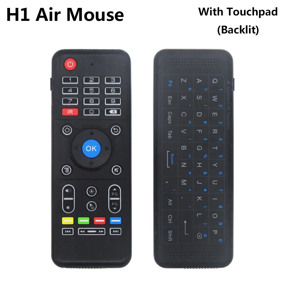 

H1 2.4GHz 6-Axis Fly Air Mouse Wireless Keyboard Full Touchpad Remote Control IR Learning for Laptop PC Smart TV Android TV BOX