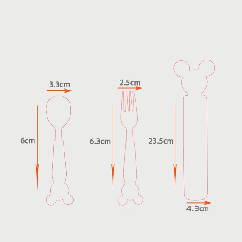 Детская посуда из нержавеющей стали, ложка, вилка, портативная коробка, набор, мультфильм, для грудного кормления, для обучения детей, для ланча, еды, столовая посуда MBG0373