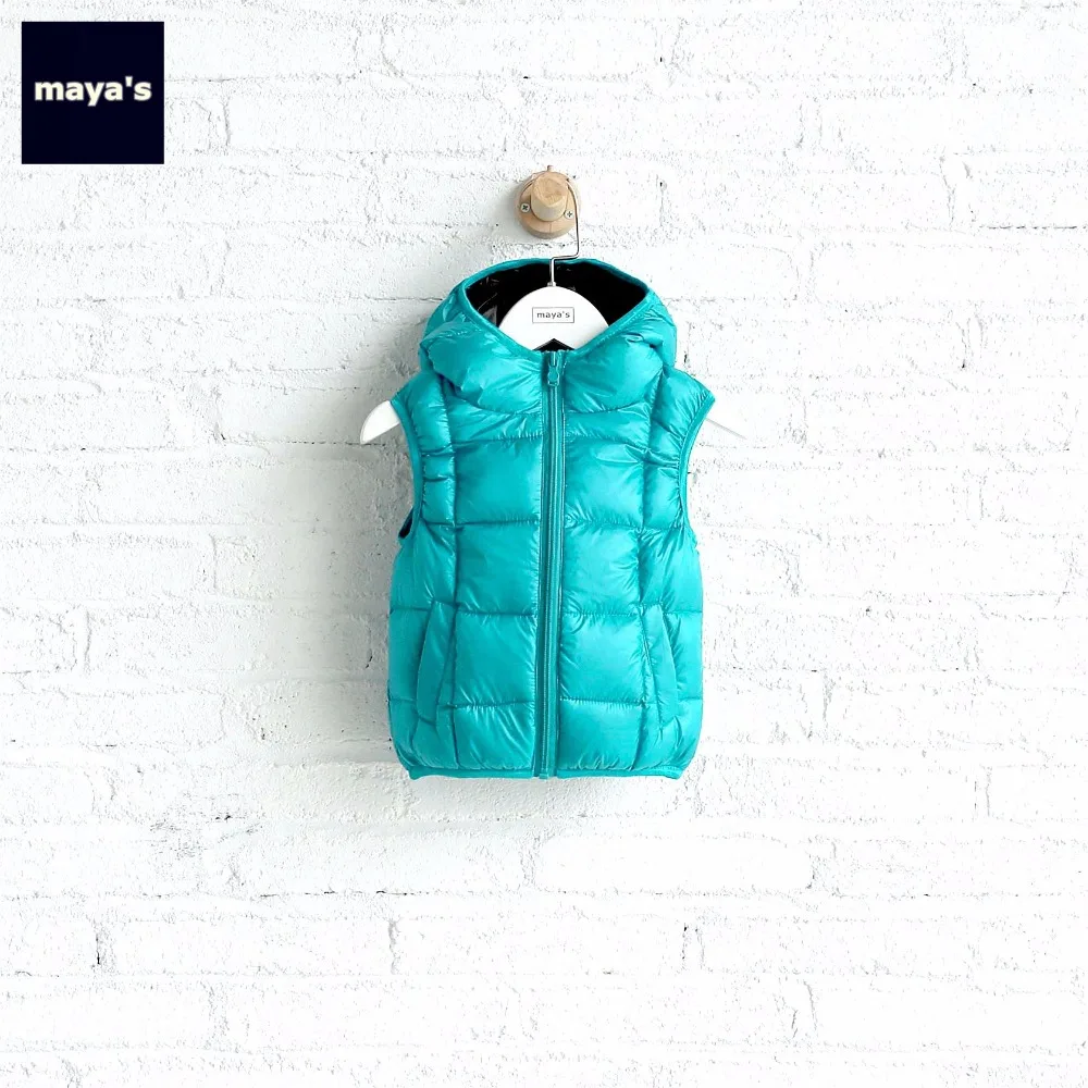 

Mayas Kids Down Waistcoat Sleeveless Baby Down Jacket Children Clothing 2018 Winter Causal Basic Warm Boys Vest Outerwear 75142